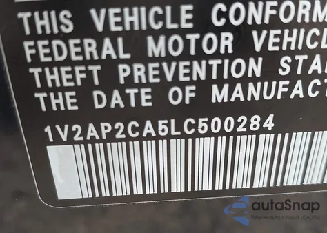 2020 Volkswagen Atlas 2.0T S from USA, damaged, VIN 1V2AP2CA5LC500284